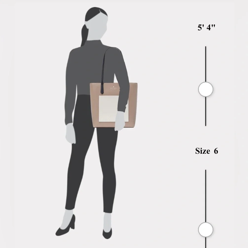 Kate Spade New York Daily Tote Zip Shoulder Bag Toasted Hazelnut Multi Leather - Picture 6 of 11